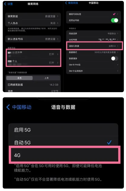 岳口镇苹果手机维修分享iPhone14如何切换4G/5G? iPhone14 5G网络切换方法 